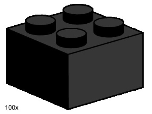 3453-1 2x2 Black Bricks