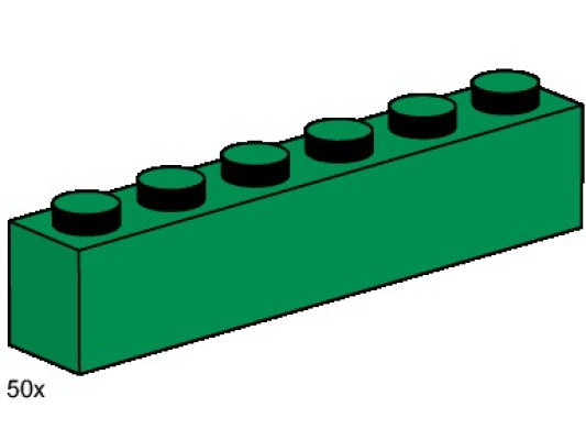 3476-1 1x6 Dark Green Bricks