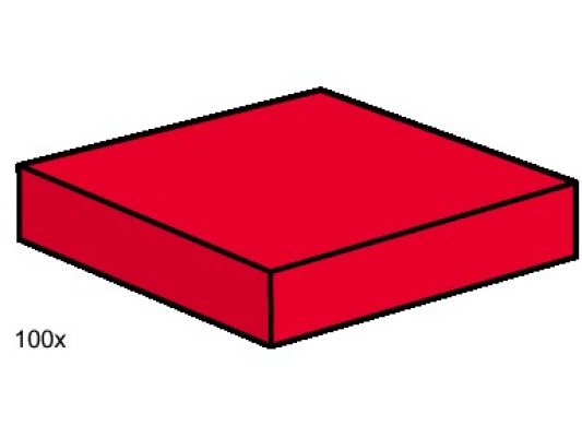 3494-1 2x2 Red Smooth Tiles