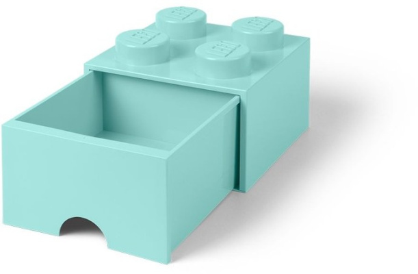 5005714-1 4 Stud Aqua Light Blue Storage Brick Drawer