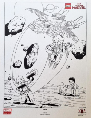 5005876-1 Captain Marvel Black & White Art Print