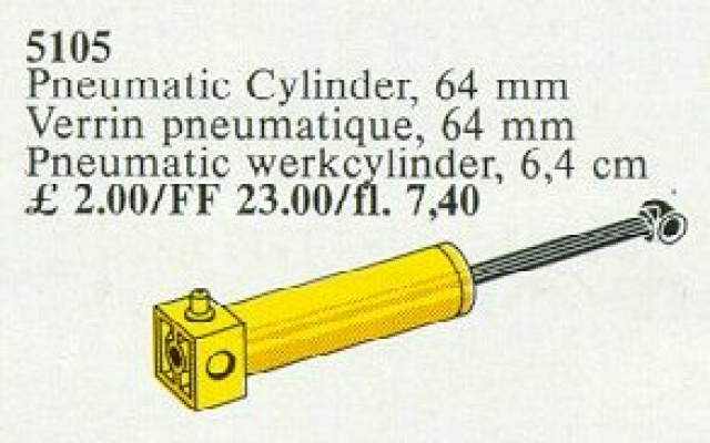 5105-1 Pneumatic Piston Cylinder 64 mm Yellow