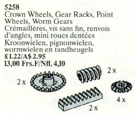 5258-1 Crown Wheels, Gear Racks, Point Wheels, Worm Gears