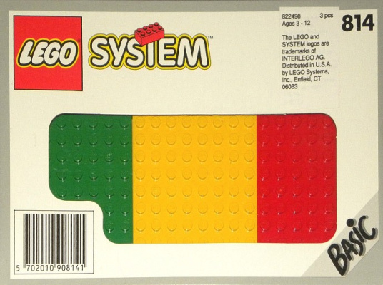 814-1 Baseplates, Green, Red and Yellow