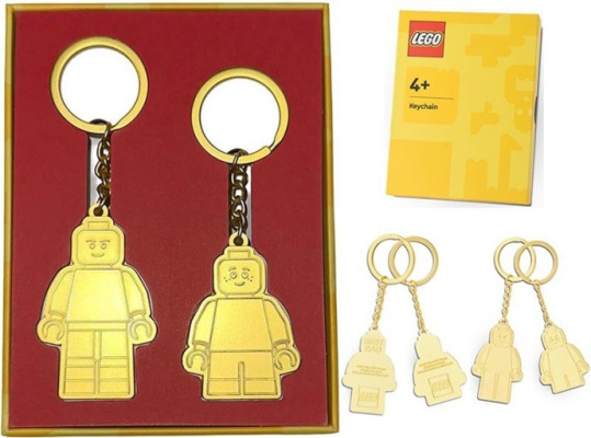 DADCHILD-1 LEGO Dad & Child Gold Keychain