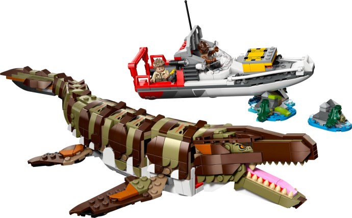 76974-1 Brick-Built Mosasaurus Boat Mission