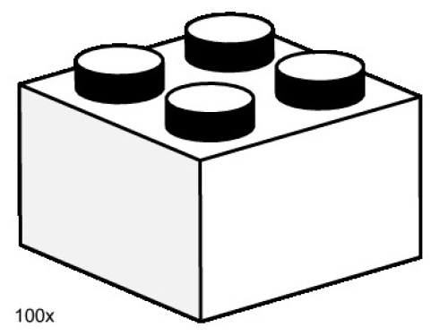 3455-1 2x2 White Bricks