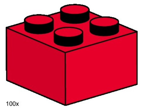 3457-1 2x2 Red Bricks