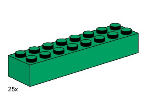 3466-1 2x8 Dark Green Bricks
