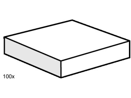 3493-1 2x2 White Smooth Tiles