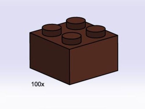 3753-1 2x2 Brown Bricks