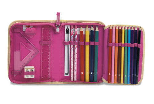 4499389-1 CLIKITS Heart Pencil Case with Pencils