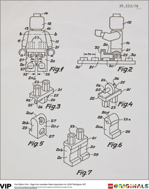 5006003-1 Australian Patent LEGO Minifigure 1977