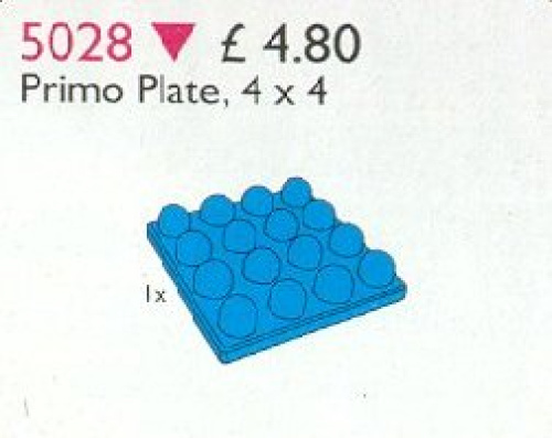 5028-1 Duplo Primo Plate 4 x 4 Blue