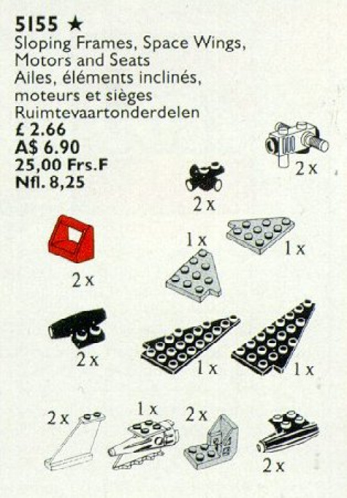 5155-1 Sloping Frames, Space Wings, Motors and Seats