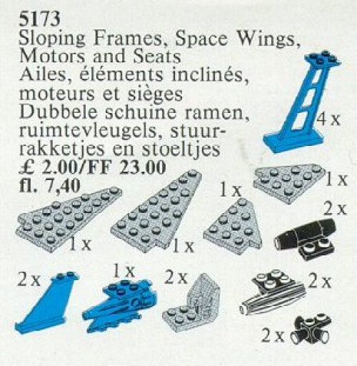 5173-1 Space Wings, Sloping Frames, Space Motors and Seats