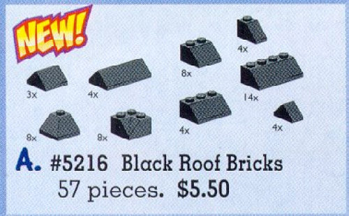 5216-1 Black Roof Bricks Assorted
