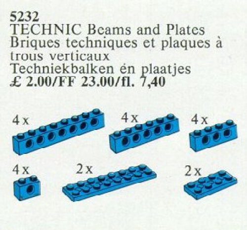 5232-1 20 Technic Beams and Plates Blue