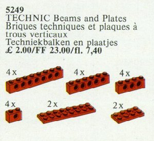 5249-1 20 Technic Beams and Plates Red