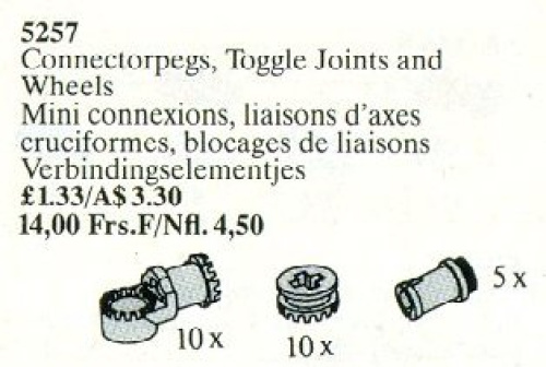 5257-1 Connector Pegs, Toggle Joints and Wheels