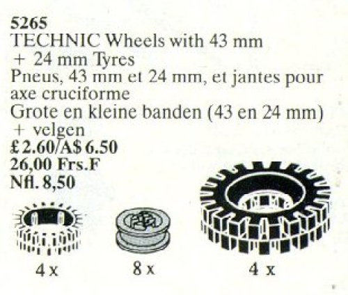 5265-1 Wheels with 43 and 24 mm Tyres