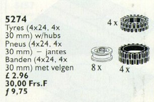5274-1 Tyres with Hubs 24 and 30 mm