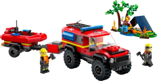 60412-1 4x4 Fire Truck with Rescue Boat