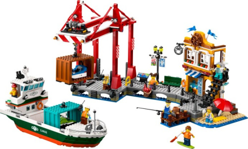 60422-1 Seaside Harbour with Cargo Ship