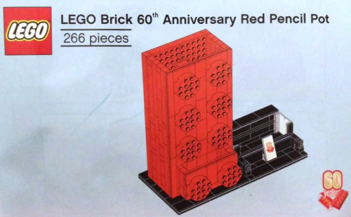 6258618-1 LEGO Brick 60th Anniversary Red Pencil Pot