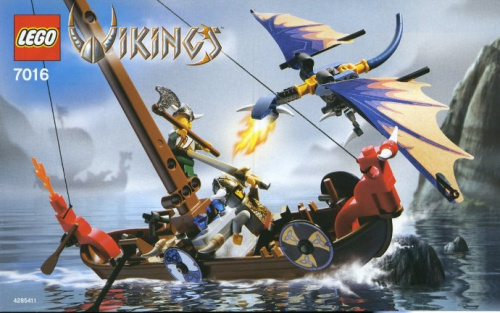7016-1 Viking Boat against the Wyvern Dragon