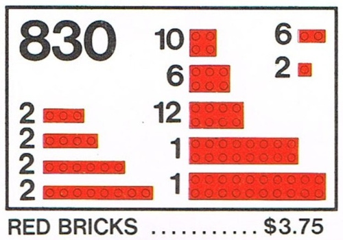 830-1 Red Bricks Parts Pack