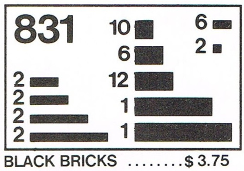 831-1 Black Bricks Parts Pack