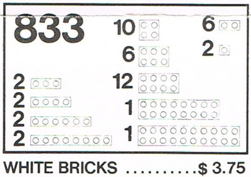 833-1 White Bricks Parts Pack