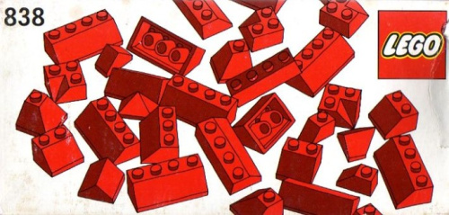 838-1 Red Roof Bricks Parts Pack, 45°