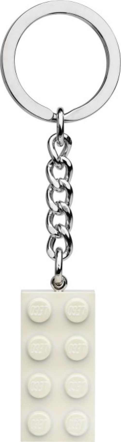 854084-1 2x4 White Metallic Key Chain