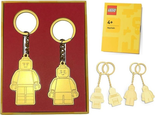 DADCHILD-1 LEGO Dad & Child Gold Keychain