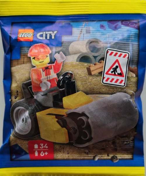 L0002225-1 Construction Worker with Roller